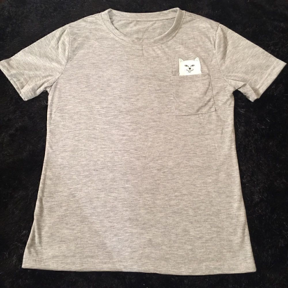 Boutique! Last one! Soft Cat Pocket Tee! 💕